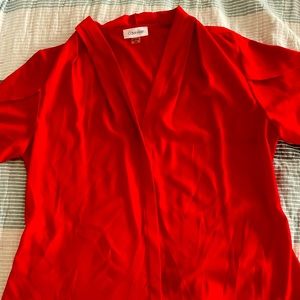 Vivid red Calvin Klein blouse, size L